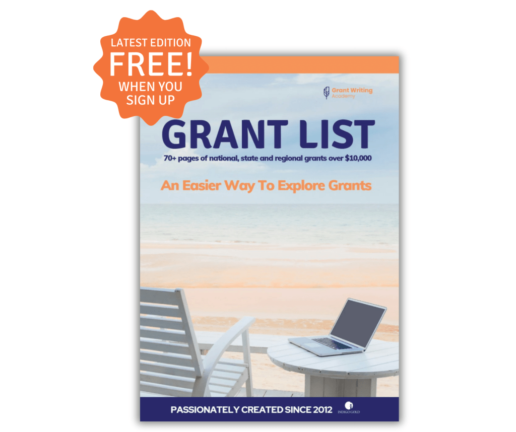 Grant List cover with free bonus offer for subscribers
